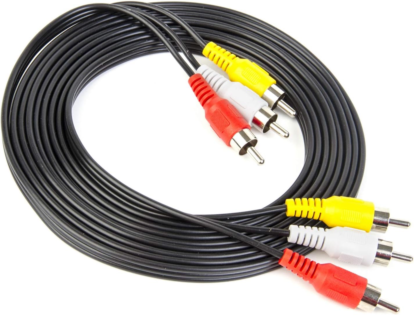 10FT RCA Audio/Video Composite Cable DVD/VCR/SAT Yellow/White/red connectors 3 Male to 3 Male