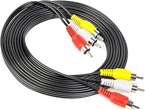 10FT RCA Audio/Video Composite Cable DVD/VCR/SAT Yellow/White/red connectors 3 Male to 3 Male