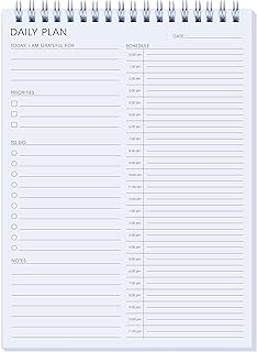 24 Hour Daily Planner - Daily To Do List for Work & Personal Life, Productivity Planner, Everyday Planner, Daily Schedule, 6.5 x 9.8