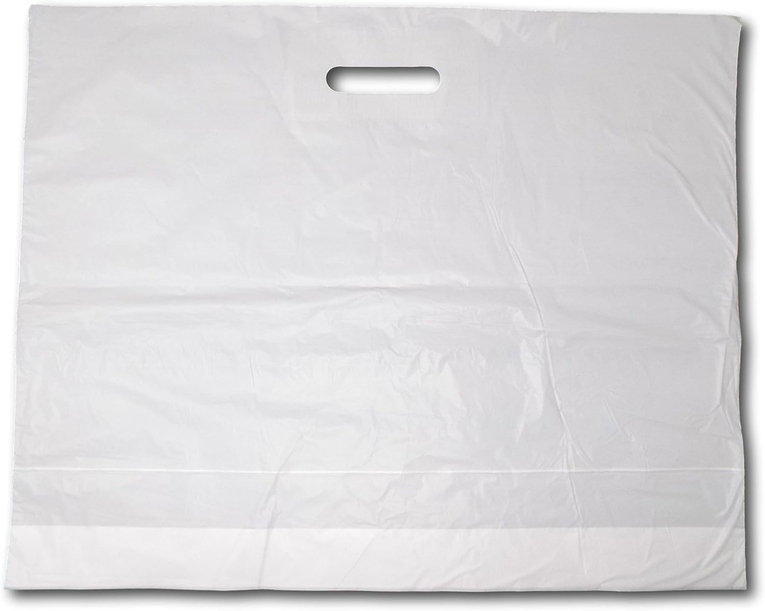 100 x Extra Large 22" x 18" x 3" Very Strong Plain White Patch Handle Gift Retail Shopping Plastic Carrier Bags