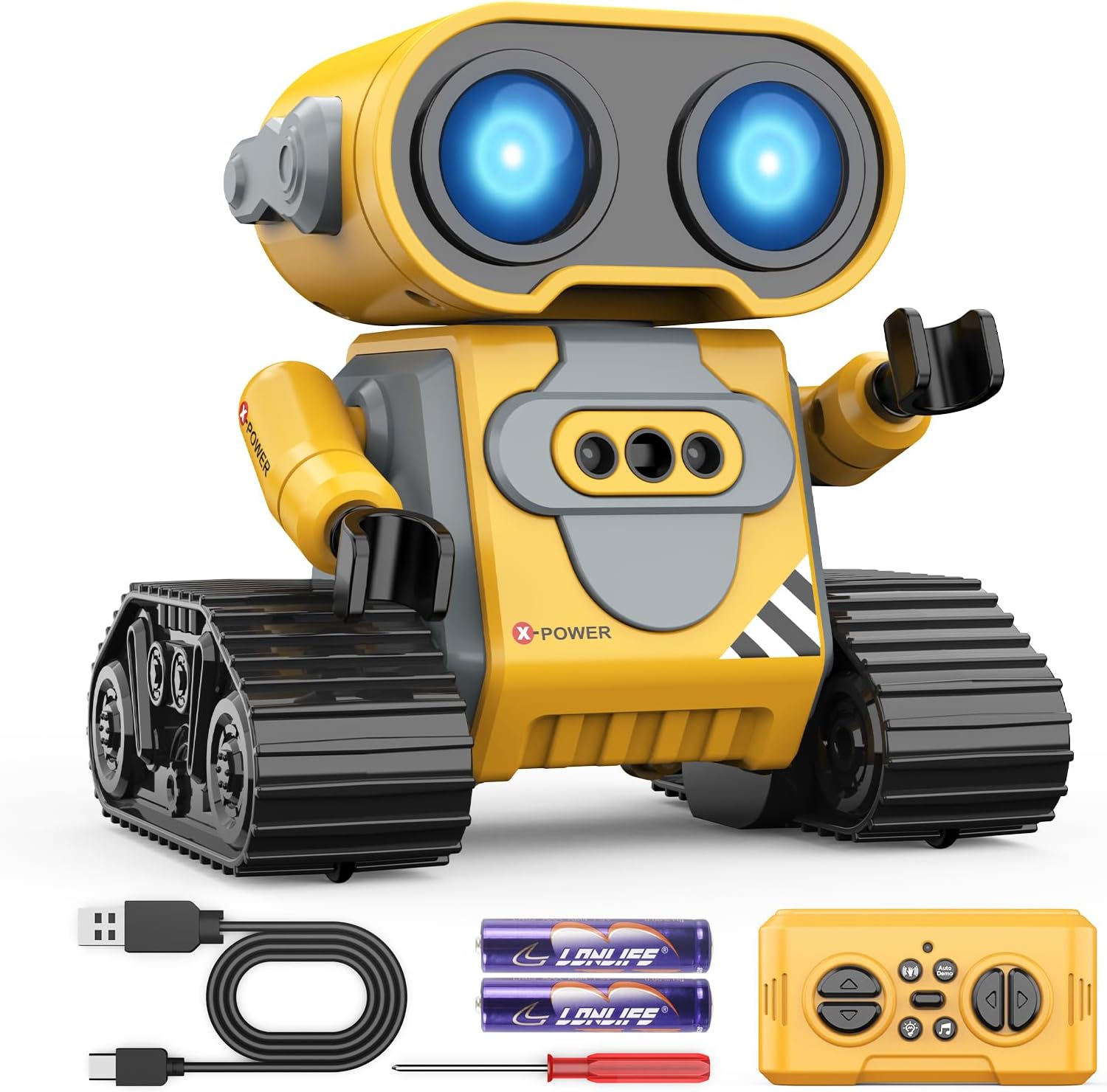 Hamourd Robot Toys for Kids, Remote Control Robot with Auto-Demo, Gesture Sensing, and Multiple Eye Light Auto Modes, Flexible Arms, Dance, Music, Toys for Boys Girls