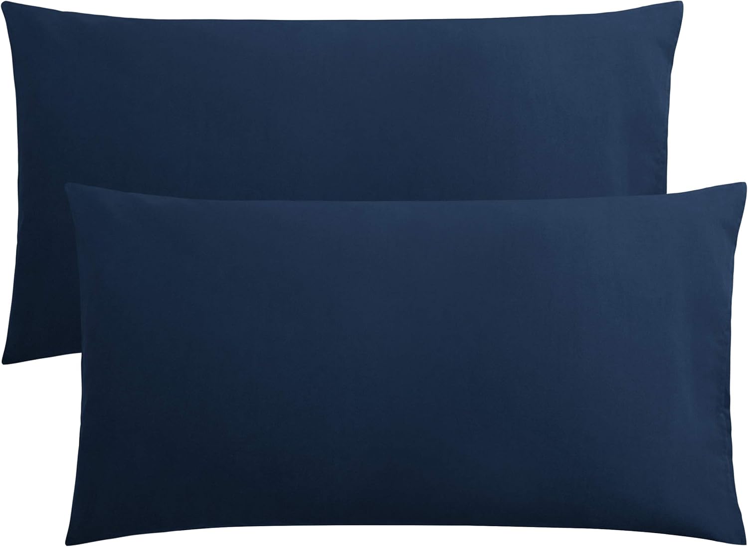 FLXXIE 2 Pack Microfiber King Pillow Cases, 1800 Super Soft Pillowcases with Envelope Closure, Wrinkle, Fade and Stain Resistant Pillow Covers, 20x36, Navy