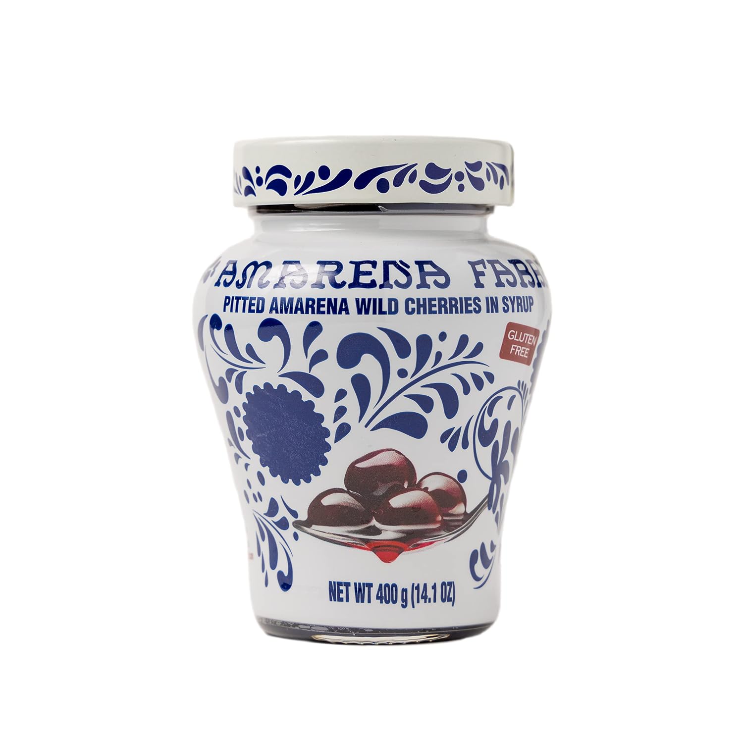 Amarena Fabbri Wild Cherries in Syrup, 400 grams (14oz) | Gluten Free, Non GMO, Vegan