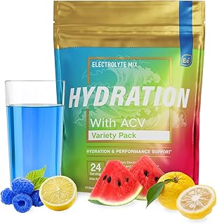 Essential Elements Hydration Packets - Electrolytes Powder Packets Sugar Free - 24 Stick Packs of Electrolytes Powder No Sugar - Electrolyte Water Drink Mix with ACV & Vitamin C - Variety Pack