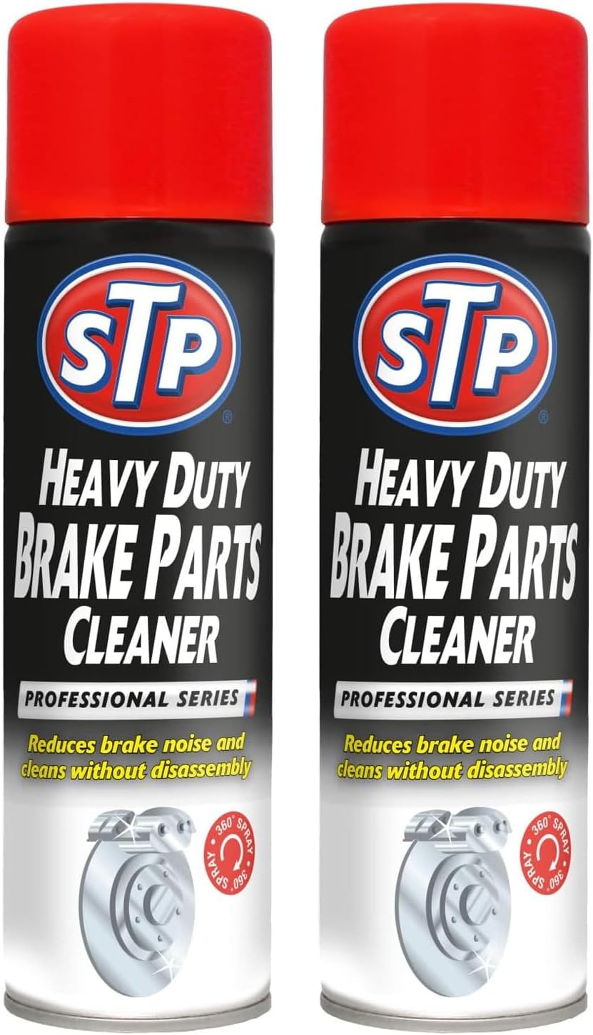 STP Heavy Duty Brake Cleaner – Pack of 2 (500ml Each) | Fast-Drying Spray Removes Brake Dust, Oil & Grease | For Disc & Drum Brakes