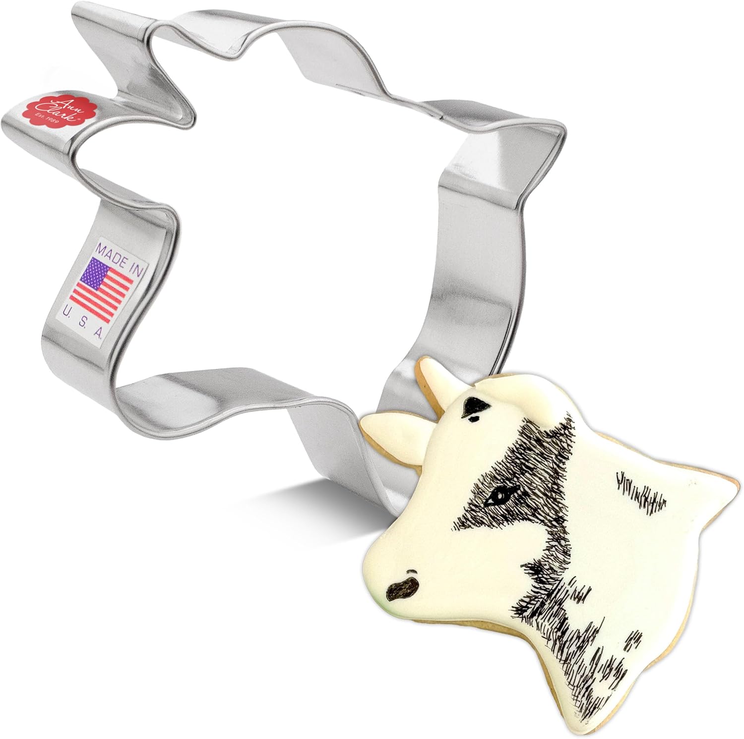 Cow Head Cookie Cutter, 4" Made in USA by Ann Clark