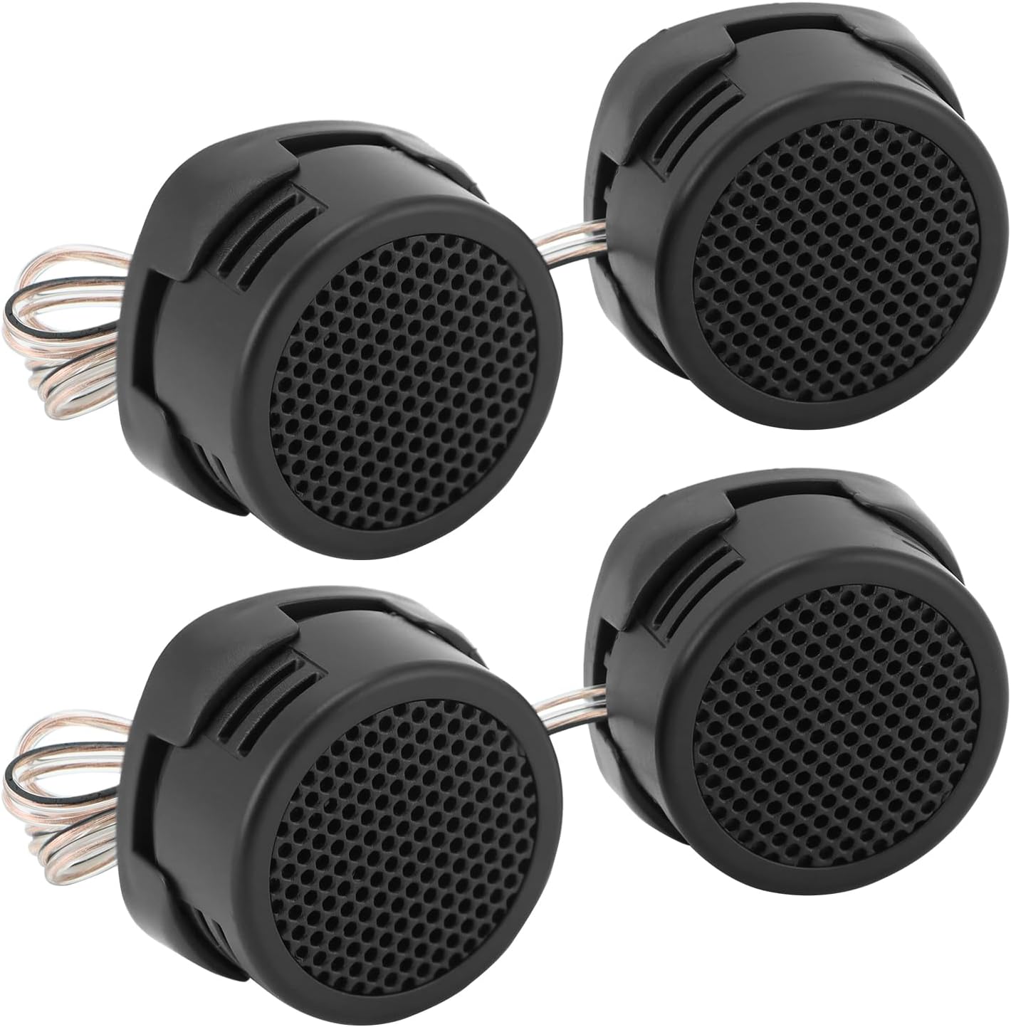 QWORK 2 Pairs High-Power Neodymium Silk Dome Tweeter Set - 500W, 4 Ohm, Super High Frequency,-for Mini Car Audio Systems