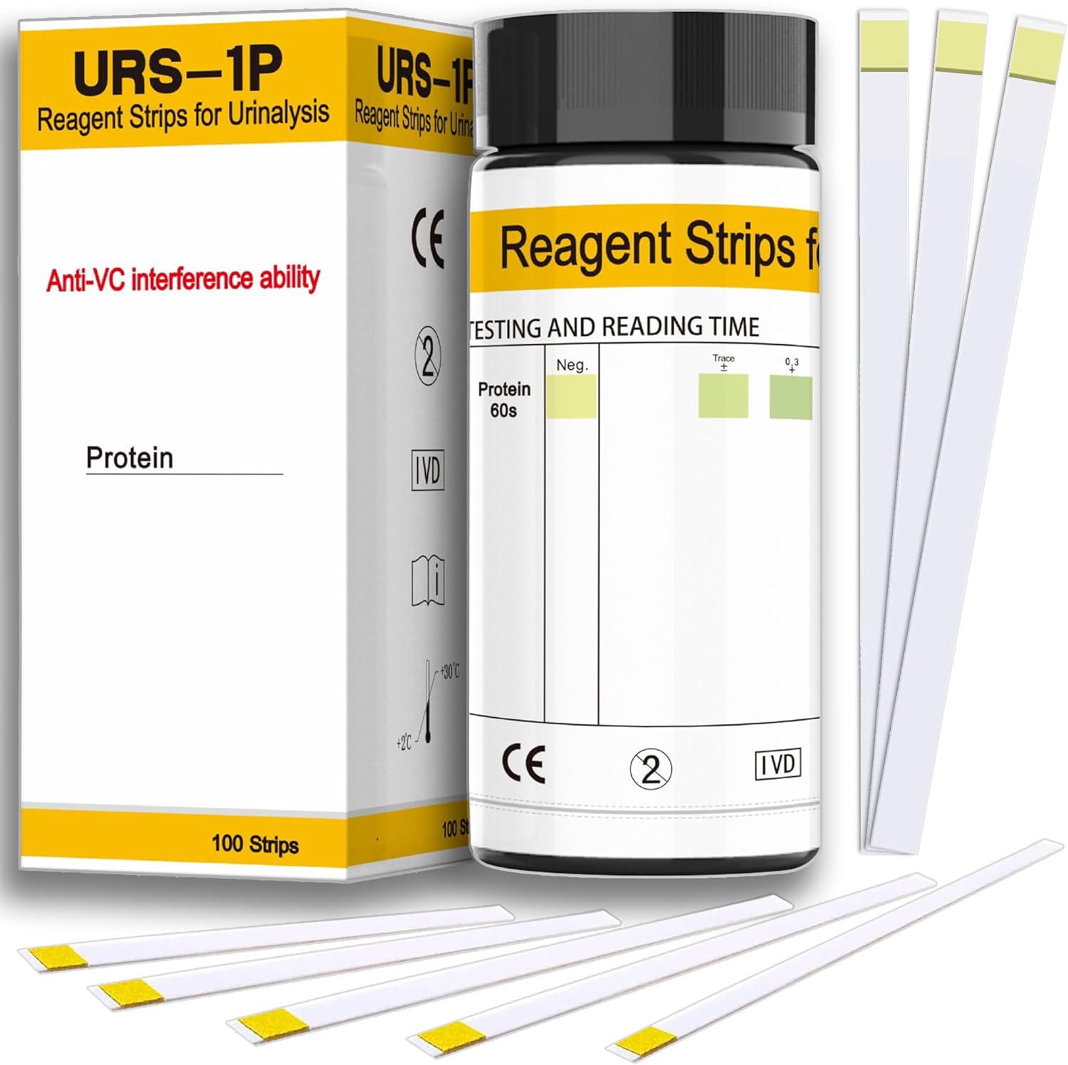 100ct Protein Urine Test Strips Kit - Easy to Use for Quick & Accurate Results, at Home Urine Protein Test Strips, Easy to Read Results | 100 Strips