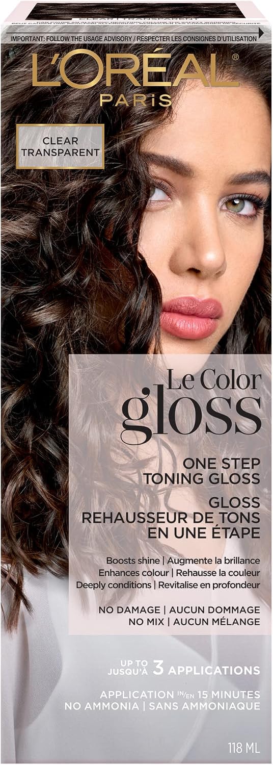 L'Oreal Paris One Step Toning Hair Gloss, In-Shower At Home Use, Boosts Shine, Enhances Color, Conditioning, Brass Neutralizing, No Damage, No Mix, Ammonia free, Paraben free