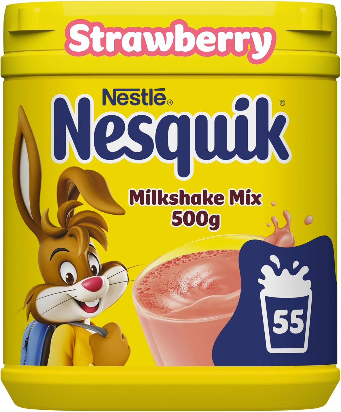 Nesquik Strawberry Flavoured Milkshake Powder, with Vitamin D, 500g Tub (Pack of 1)