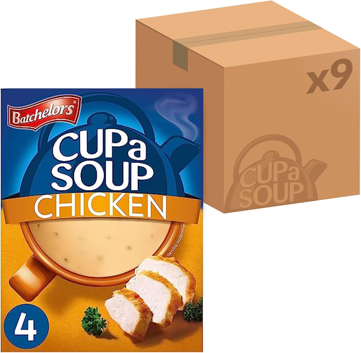 Batchelors Cup a Soup Chicken Instant Soup Sachets, 81 g Box (Pack of 9 Boxes - Each Contains 4 Sachets)