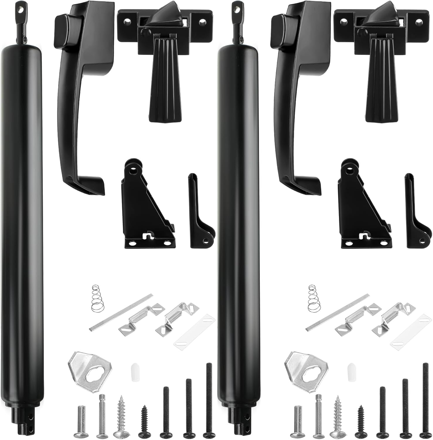 Gisafai 2 Sets Storm Door Closer Door Closure Heavy Duty Screen Closer Pneumatic Screen Replacement Parts with Handles, Hold and Close Smooth (Black)