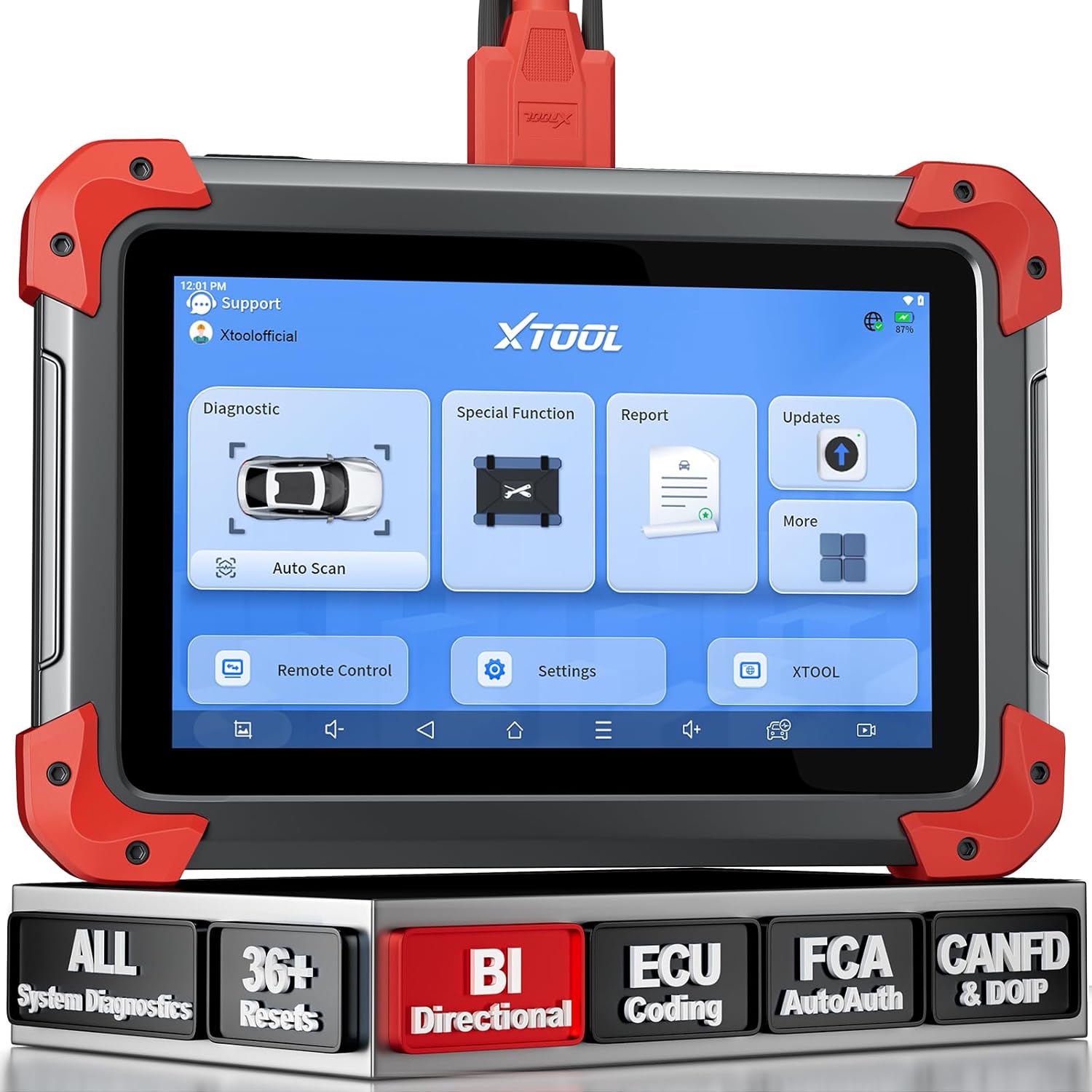 XTOOL D7 Bidirectional OBD2 Scanner: 2025 Scan Tool with ECU Coding, Full System Car Scanner Diagnostic Tool, 36+ Resets, Injector Coding, Throttle Relearn, Crank Sensor Relearn, FCA, CANFD & DoIP