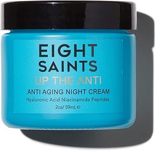 Eight Saints Skin Care Up the Anti Night Cream Face Moisturizer to Reduce Fine Lines and Wrinkles, Natural and Organic Anti Aging Cream For Face & Neck with Niacinamide and Hyaluronic Acid, 2 Ounces