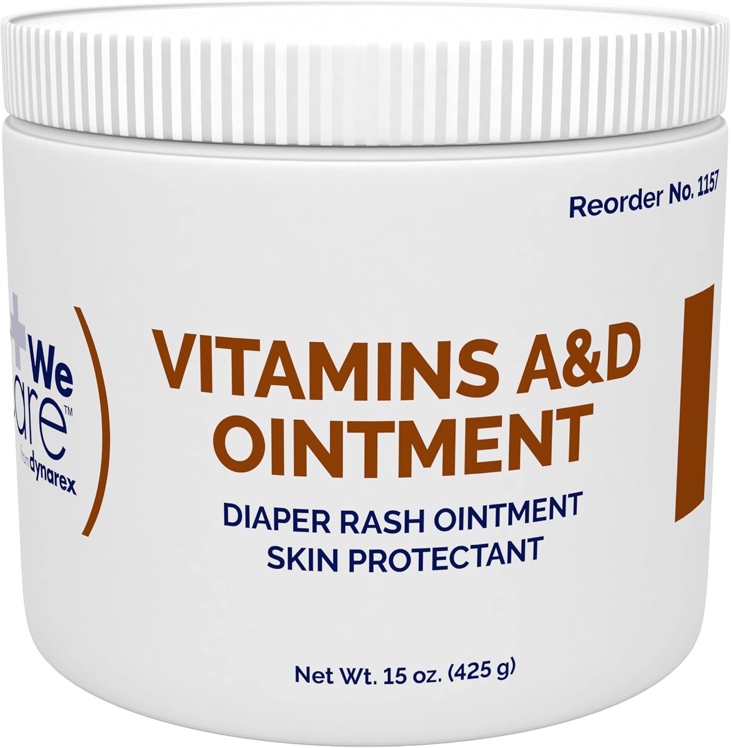 Dynarex Vitamins A & D Ointment, Ointment with Vitamin A and Vitamin D Skin Protectant, for Diaper Rash and Discomfort, White, 15 oz Jar