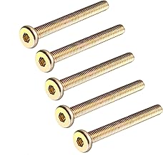 sourcing map M6 x 55mm Threaded Hex Socket Head Cap Screw Bolt Bronze Tone 5 Pcs