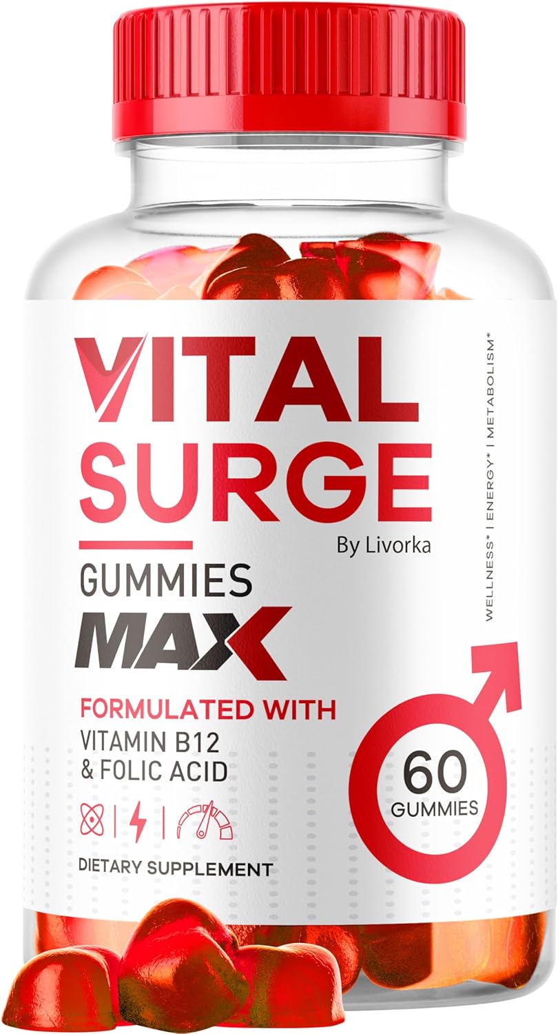 Vital Surge - Vital Surge for Men Gummies, Vital Vita Surge Max Maximum Strength 1050 MG, VitalSurge Supplement Support Gummy Advanced Formula, Premium Vitamin Gomitas (60 Gummies)