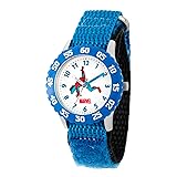 Marvel Spider-Man Kids' Bezel Stainless Steel Time Teacher Analog Quartz Nylon Strap Watch
