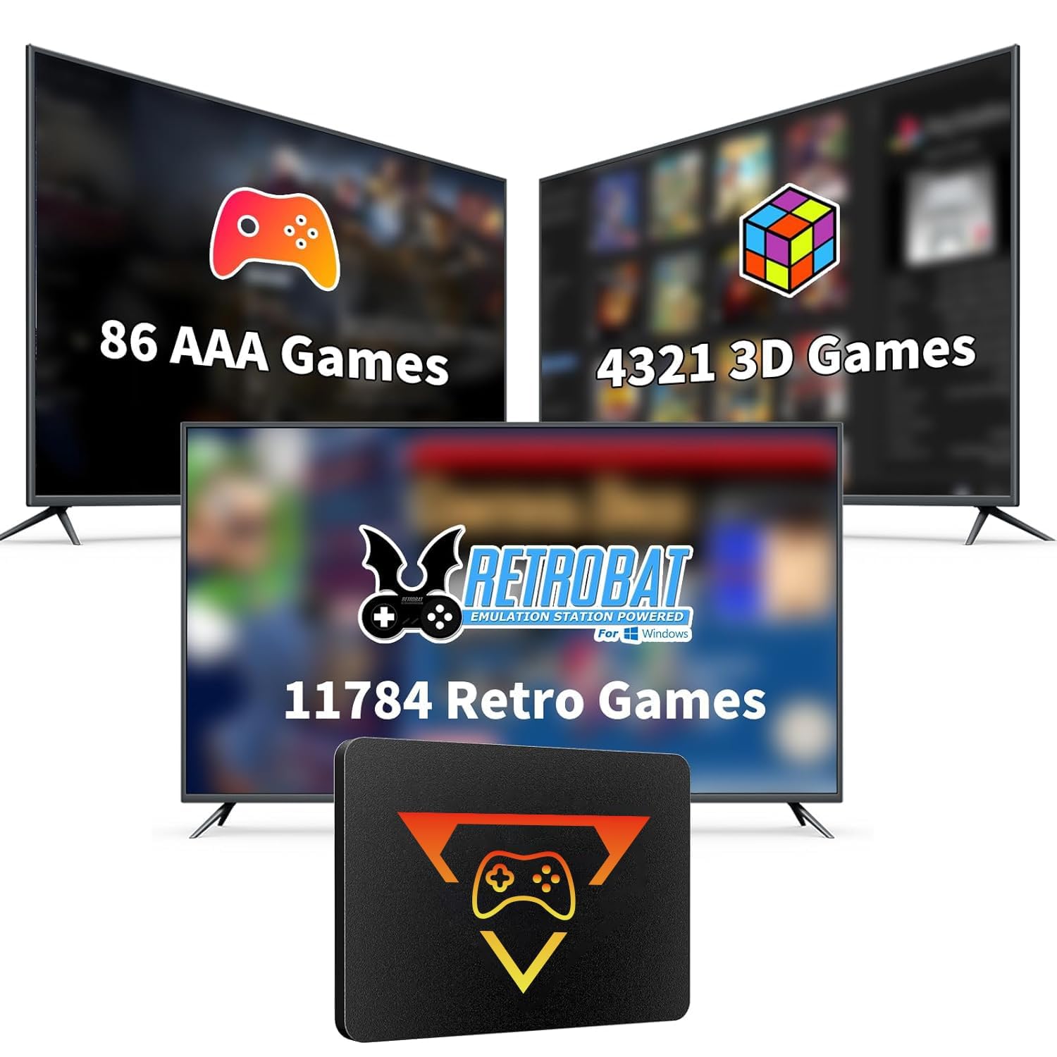 Retro Gaming Console with 1TB SSD – 16,191 Games, 80+ Emulators, FTP for Video Games | Plug & Play for 64 Bit Windows 8.1/10/11 PC, Supports 26 Languages