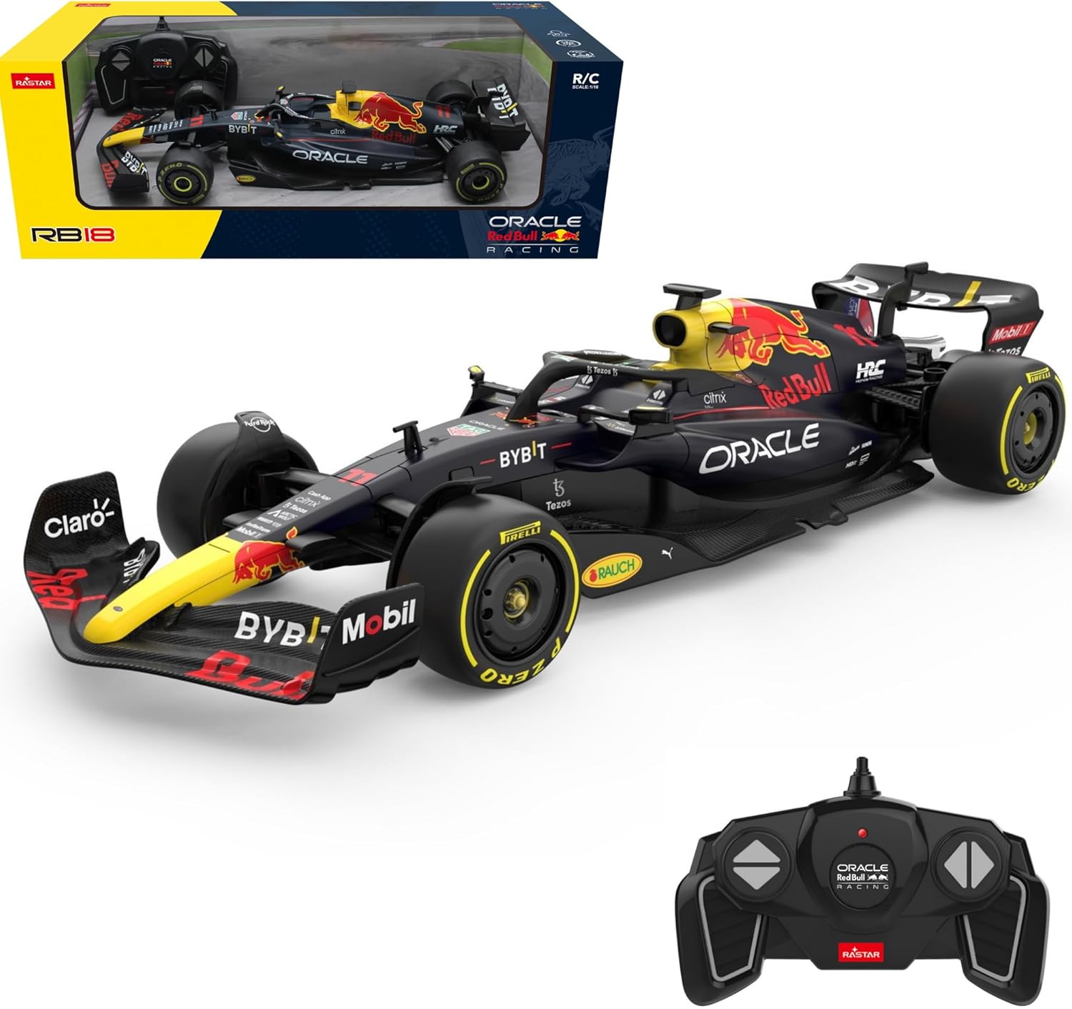 CMJ RC Cars F1 RC Car, Red Bull Rb18 (1:18 Scale), 1/18 Scale
