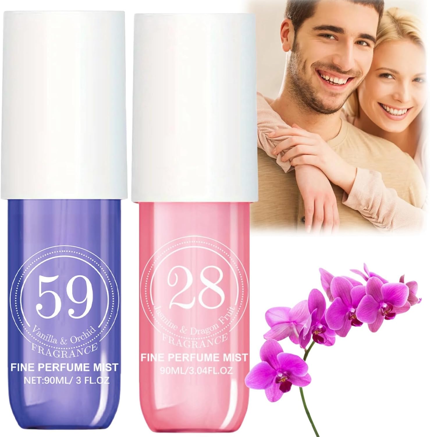 2pcs Fruity Body Spray,Long Lasting Perfumes for Women,Oil Perfume Women,Perfume Fragrance Spray,Hair Perfume for Women,Hair and Body Mist,Body Fragrance Perfume Body Spla-sh,Phero-mone Body Perfume