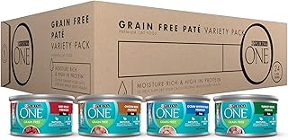 Purina ONE High Protein, Grain Free Pate Wet Cat Food Variety Pack, Grain Free Formula - (Pack of 24) 3 oz. Cans