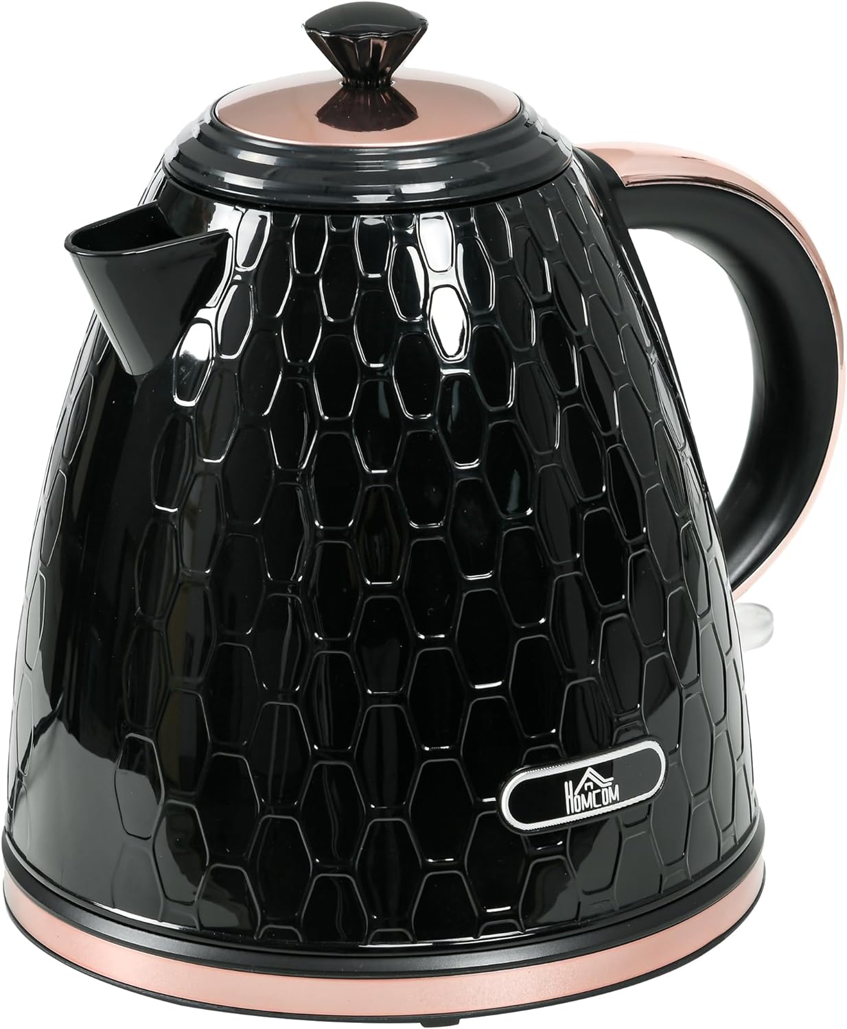 HOMCOM Electric Kettle, 1.7L, Fast Boil, 3kW Cordless Water Kettle with Removable Washable Anti-scale Filter, Auto Shut-off, 360° Swivel, UK Otter Thermostat, BPA Free, Black