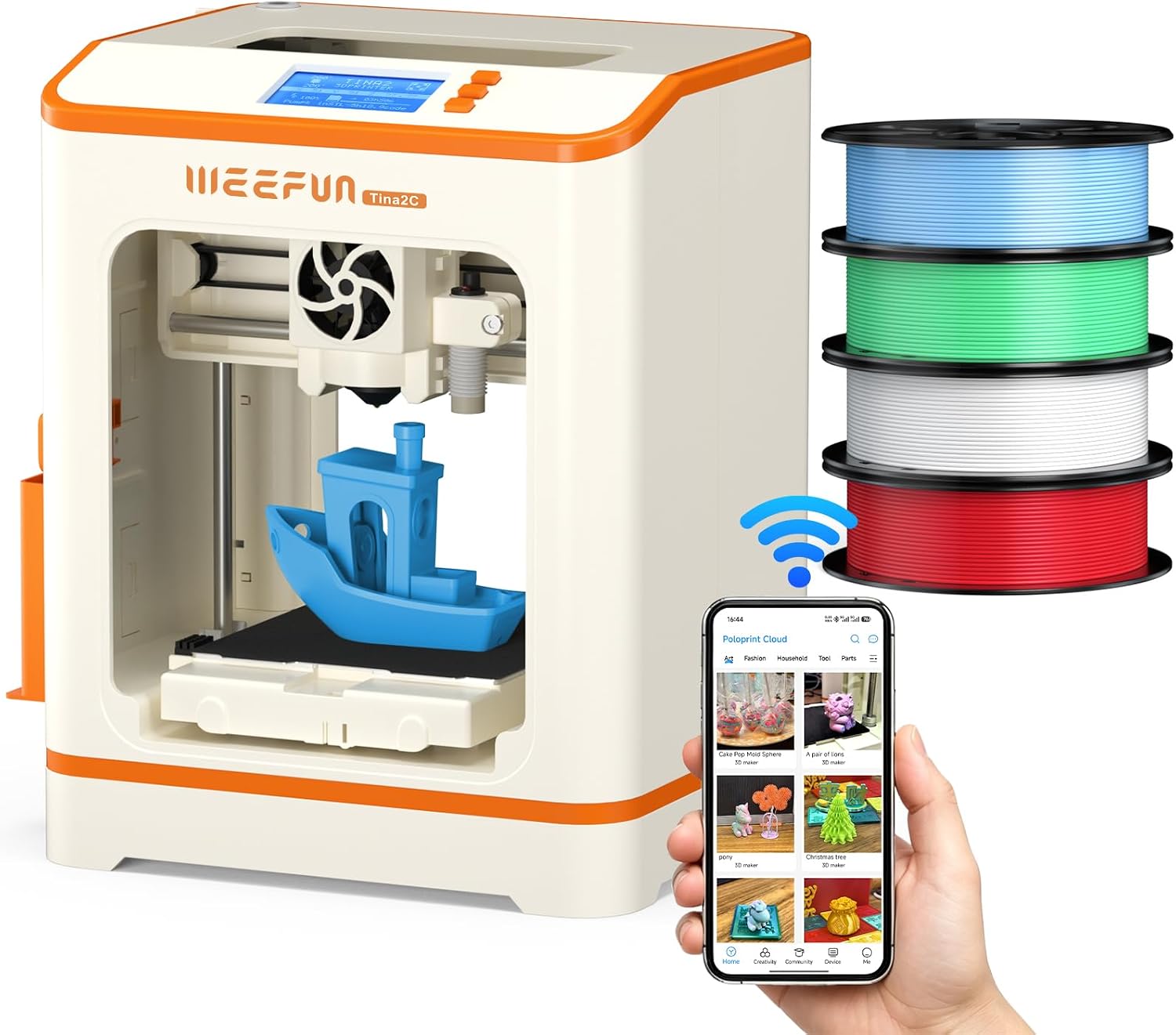 Weefun TINA2C 3D Printer for Beginners & Kids with Filament Starter Set