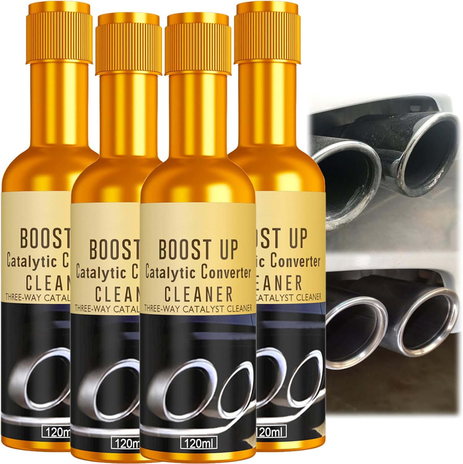 Maggikey Fuel System Cleaner, Boost Up Catalytic Converter Cleaner - Fuel System & Auto Parts Engine Exhaust Oil 4PCS - Gasoline Car Carbon Deposit Removal