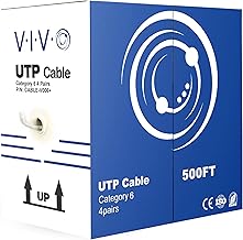 VIVO 500ft Bulk Cat6, CCA Ethernet Cable, 23 AWG, UTP Pull Box, Cat-6 Wire, Indoor, Network Installations, Gray, CABLE-V006