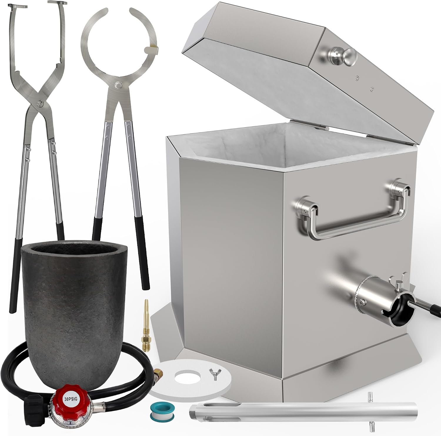 CANALHOUT 9KG/19.5lbs Propane Melting Furnace Kit w/ 2 Tongs & Crucible