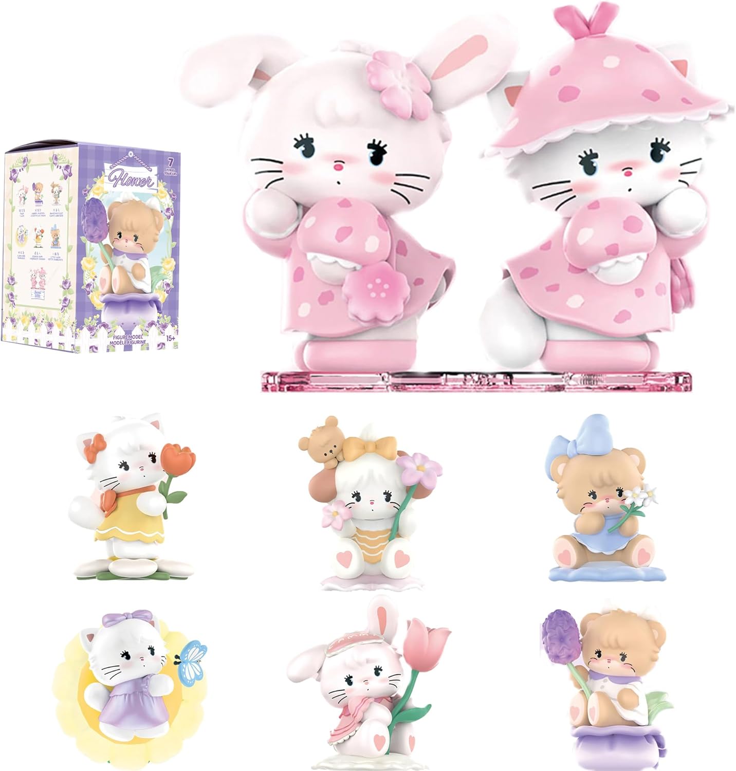 MINISO Mikko Blind Box, Mikko Blind Box Figures Flower Series, 2.5 inchs MIKKO Toys Random Design, Cute Toys for Collectable Figures, Birthday Gift Idea, 1PC