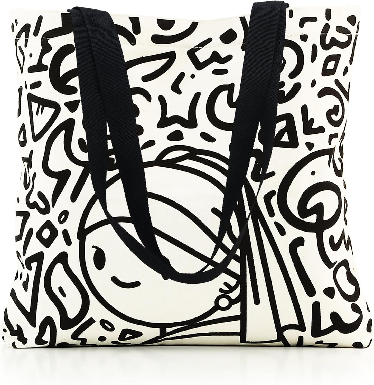 Tote Bag Aesthetic Canvas Handbags with Zipper for Women Travel Shoulder Bags Purses with compartments