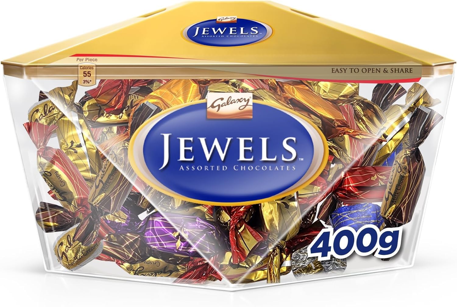 Galaxyy Jewelss, Assortment Chocolate Gift Box of 400g, Miniature Chocolate Pralines, Galaxy Chocolate Flavor Combination