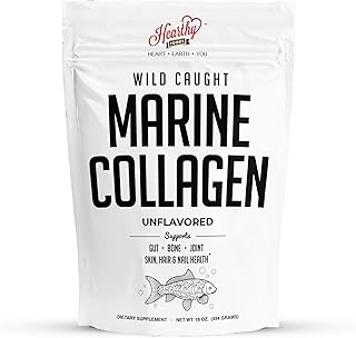 Marine Collagen Powder 16 Oz - Sourced from Wild-Caught Fish, Pescatarian Friendly, Keto Certified & Non-GMO Verified - Easy to Mix in Water - 45 Servings