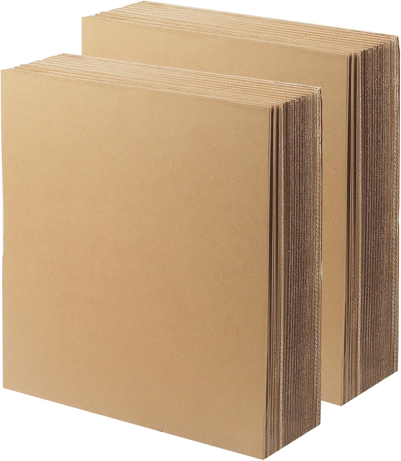 MUKCHAP 40 Pack 305 x 305mm Corrugated Cardboard Sheets, 2mm Square Cardboard Sheets Pad for Packaging, Shipping, 12 x 12 Inch