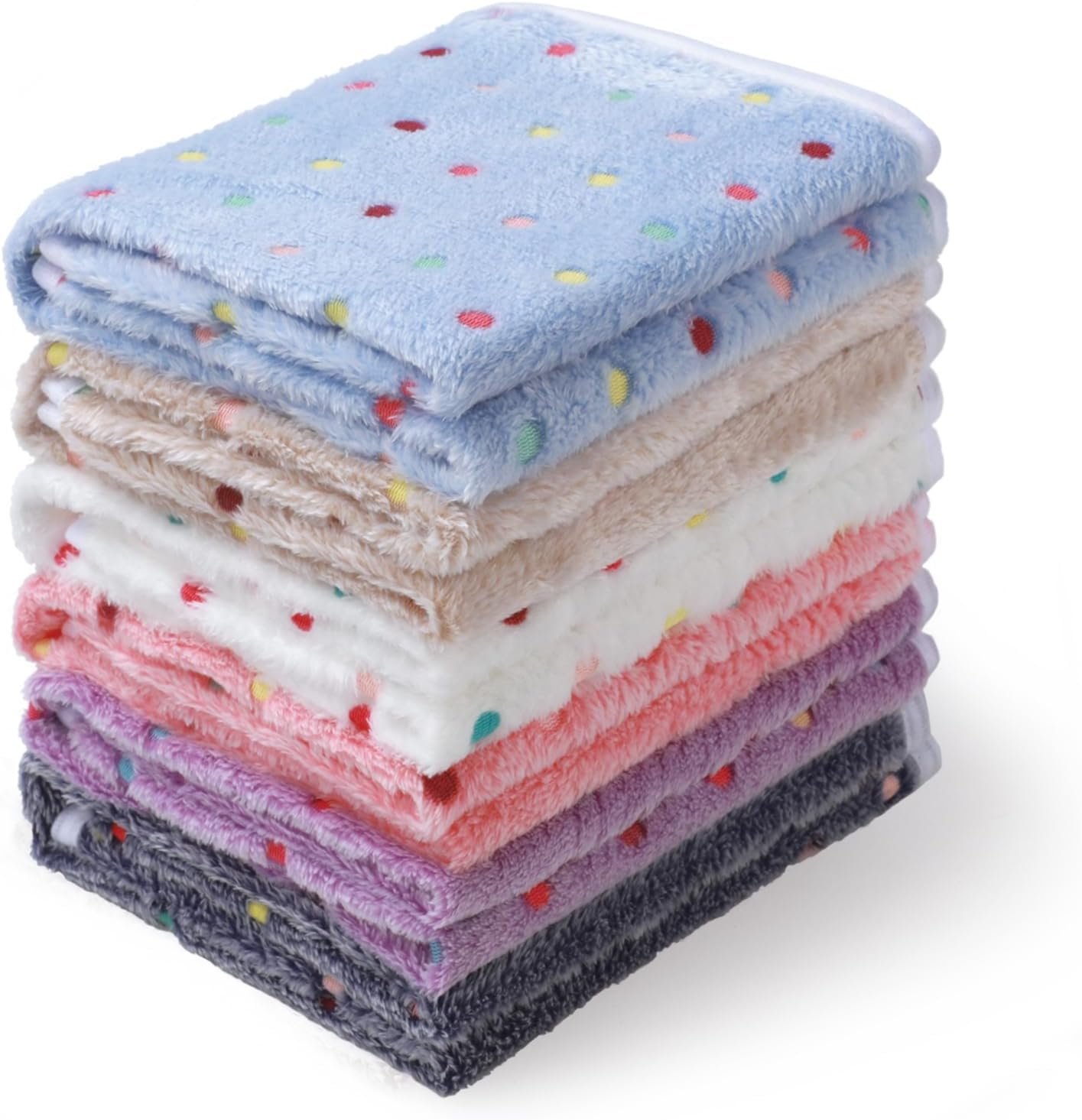 Luciphia 1 Pack 6 Dog Blankets Cat Soft Fluffy Fleece Pet Blanket Warm Cute Print Design Puppy Kitten Doggy Dot Medium(30"x20")