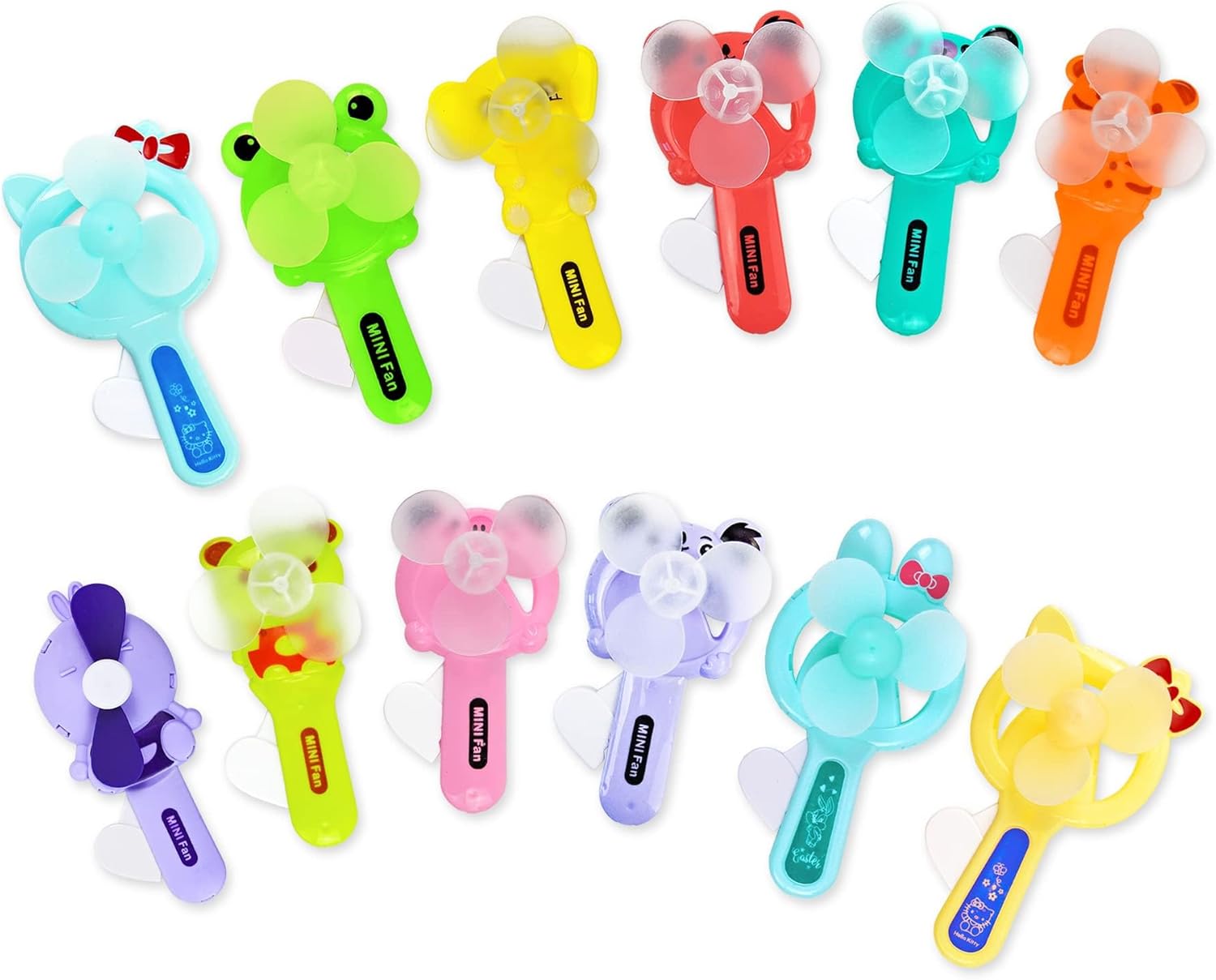 Vileafy 12 Summer Party Favors for Kids 8-12 Years Old -Cute Handheld Toy Fans, Novelty Toys Manual Press Cooling Fans for Boys and Girls Outdoor