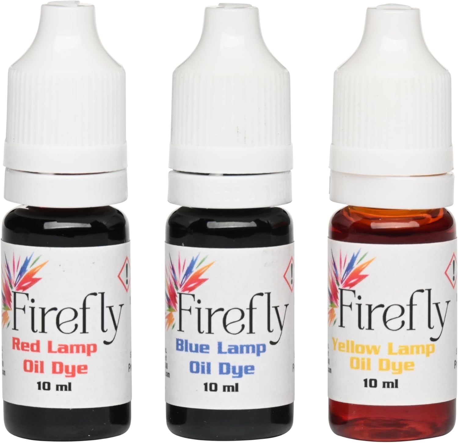 Firefly Fuels Lamp Oil Dye – Multi Color Drops for Paraffin or Tiki Torch Fuel - Custom-Colored Lamp Oils for Holiday Decor, DIY Projects, and Liquid Light Effects – 3 x 10ml Bottles