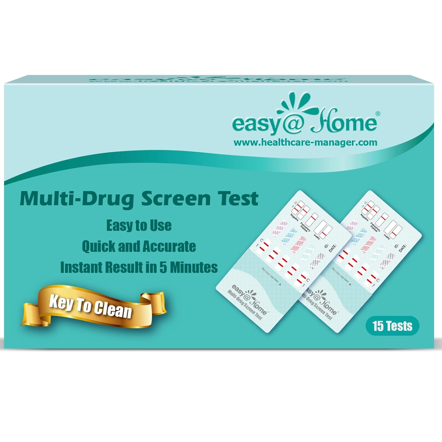 Easy@Home Multi-Drug Screen Test: 15 Pack Urine Drug Tests Kit, Testing AMP/BZO/COC/THC/MET/MOR/BAR/MDMA/PCP/MTD, Instant Drugs Test Kits Including Sensitive Marijuana Test, #EDOAP-3104