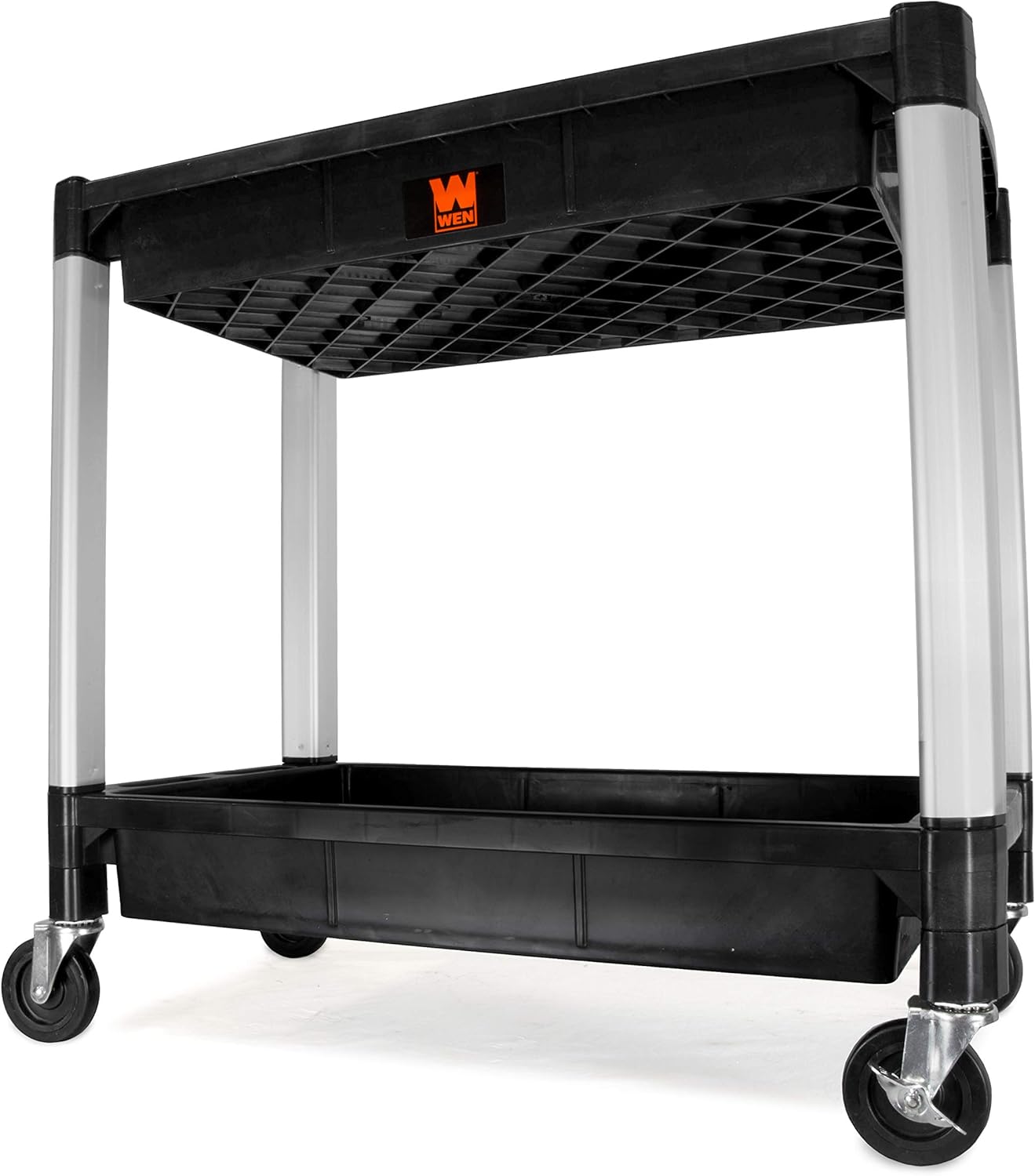 WEN 73162 Two-Tray 300-Pound Capacity Double Decker Service and Utility Cart