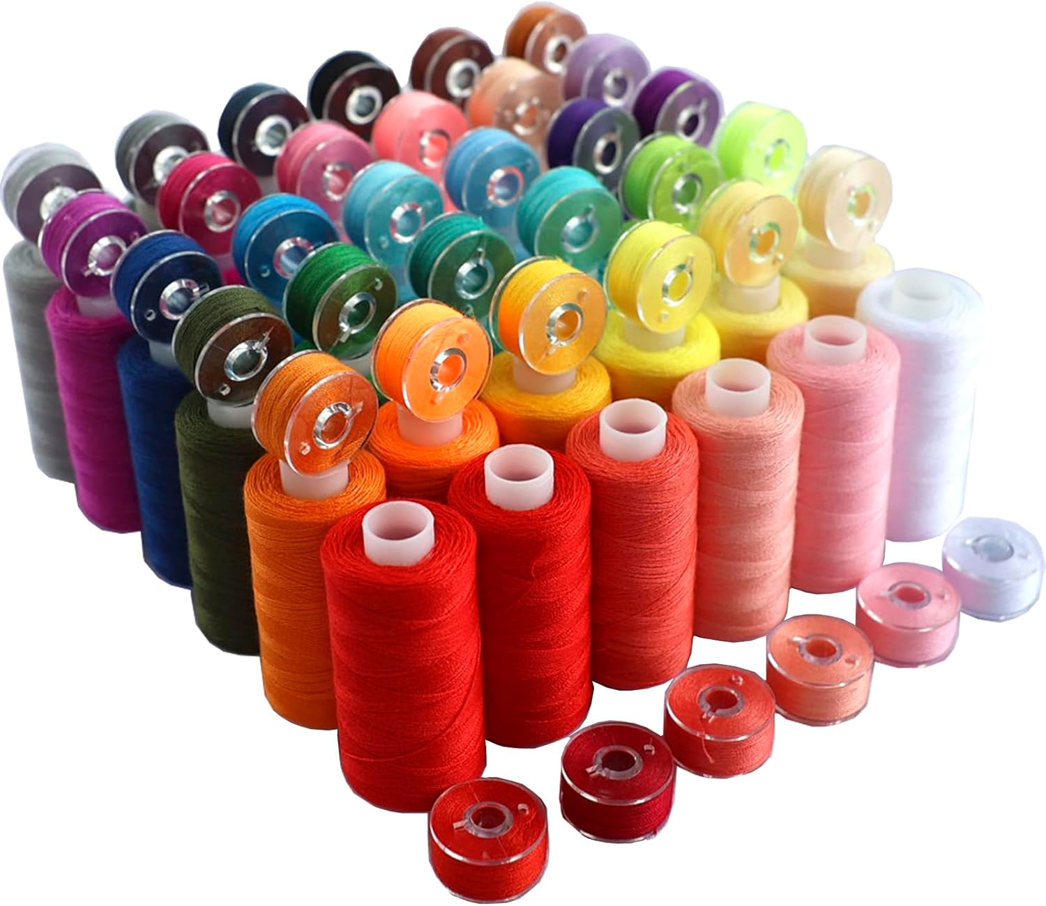 72 PCS Sewing Thread Assortment, 36 Color Thread for Sewing Machine with 36 Same Color Bobbins, Polyester Thread 400 Yards/Spool