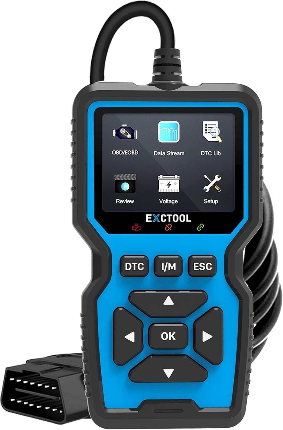 Exctool OBD2 Scanner Car OBD II Code Reader with Reset Auto Check Engine Light Scan Tool Handheld Diagnostic Device
