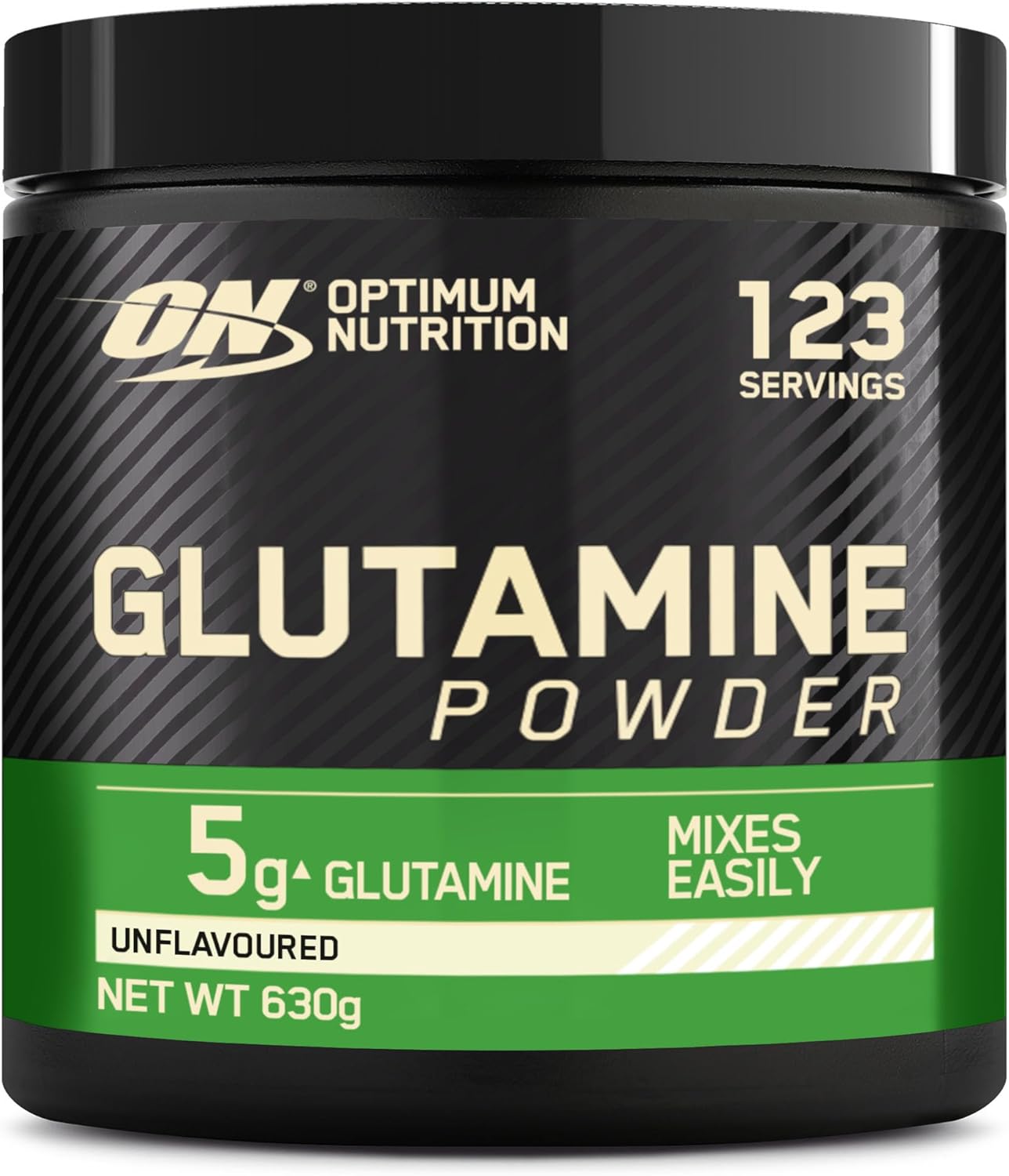 Optimum Nutrition Glutamine Powder, l-Glutamine Amino Acid Powder, Food Supplement, Pre and Post Workout Shake, Unflavoured, 123 Servings, 630 g