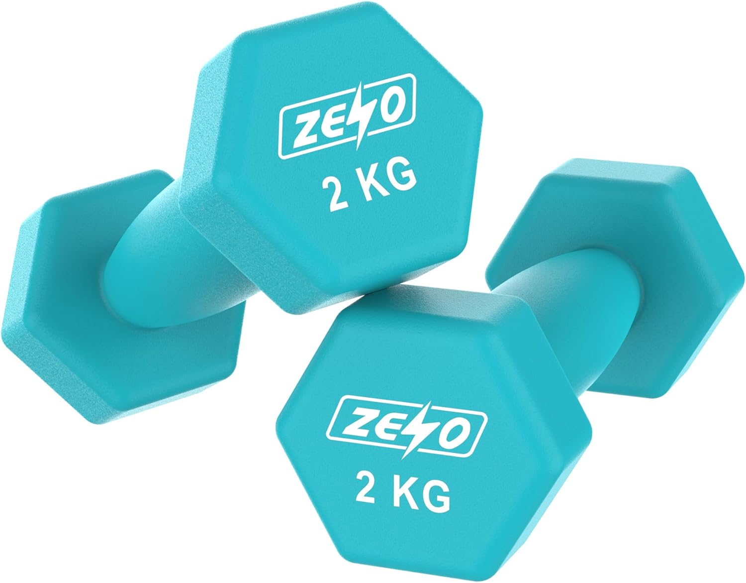 ZENO Dumbbells Set Of 2 | Dumbbells for Women | Hexagon Neoprene Weights | Hand Weights for Women | Anti-Slip & Sweat Resistant Dumbells