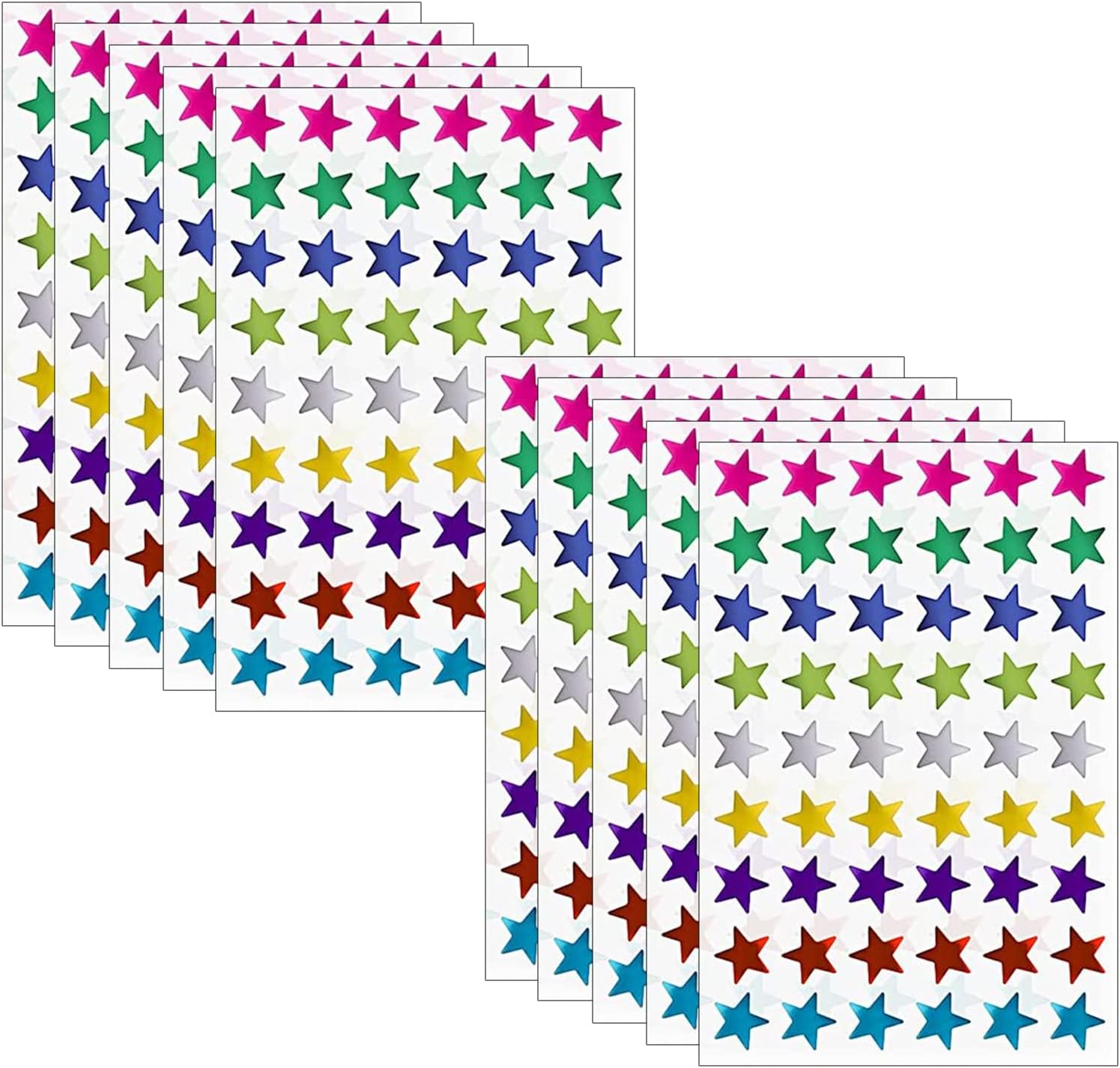 9 Colours, 1.3 cm Assorted Colors Star Stickers Labels,540 Pcs, Foil Star Metallic Stickers,Star Stickers Colorful Reward Stickers Small Gold Foil Star Stickers for Kids