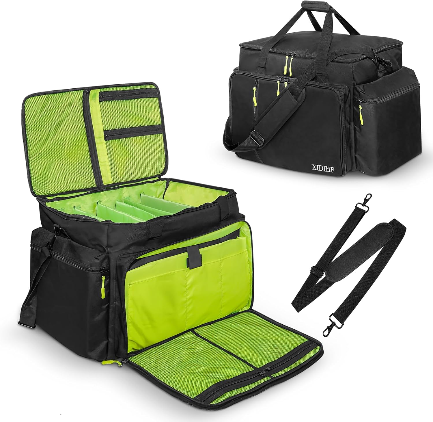 SUNDOY Large DJ Gig Bag, Travel DJ Cable File Bag with Detachable Bottom & Dividers for Cords, DJ Gear, Sound Equipment, Musical Instrument Accessories (48 x 35.5 x 31)