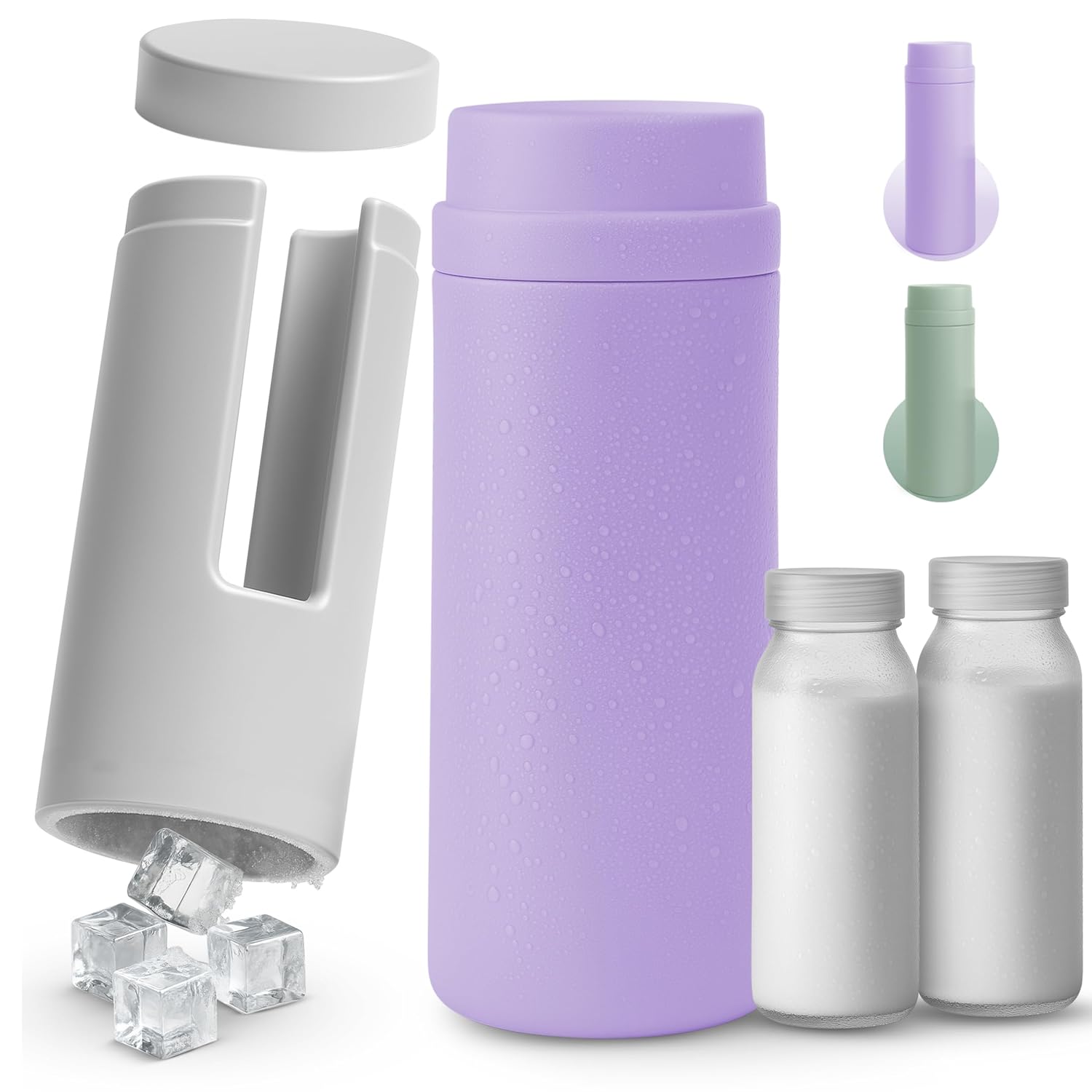 Portable Breast Milk Cooler Bottle: 24H Cooling Time, 2 x 150ml/5Oz, Durable BPA-Free Breastmilk Storage Bottles, Breastmilk Cooler, Travel Breastfeeding Milk Chiller for Baby
