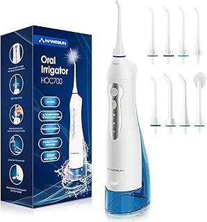 Hangsun Water Flosser Professional Cordless Rechargeable Dental Oral Irrigator Water Jet for Teeth Braces Care with 8 Jet Tips for Travel and Home Use