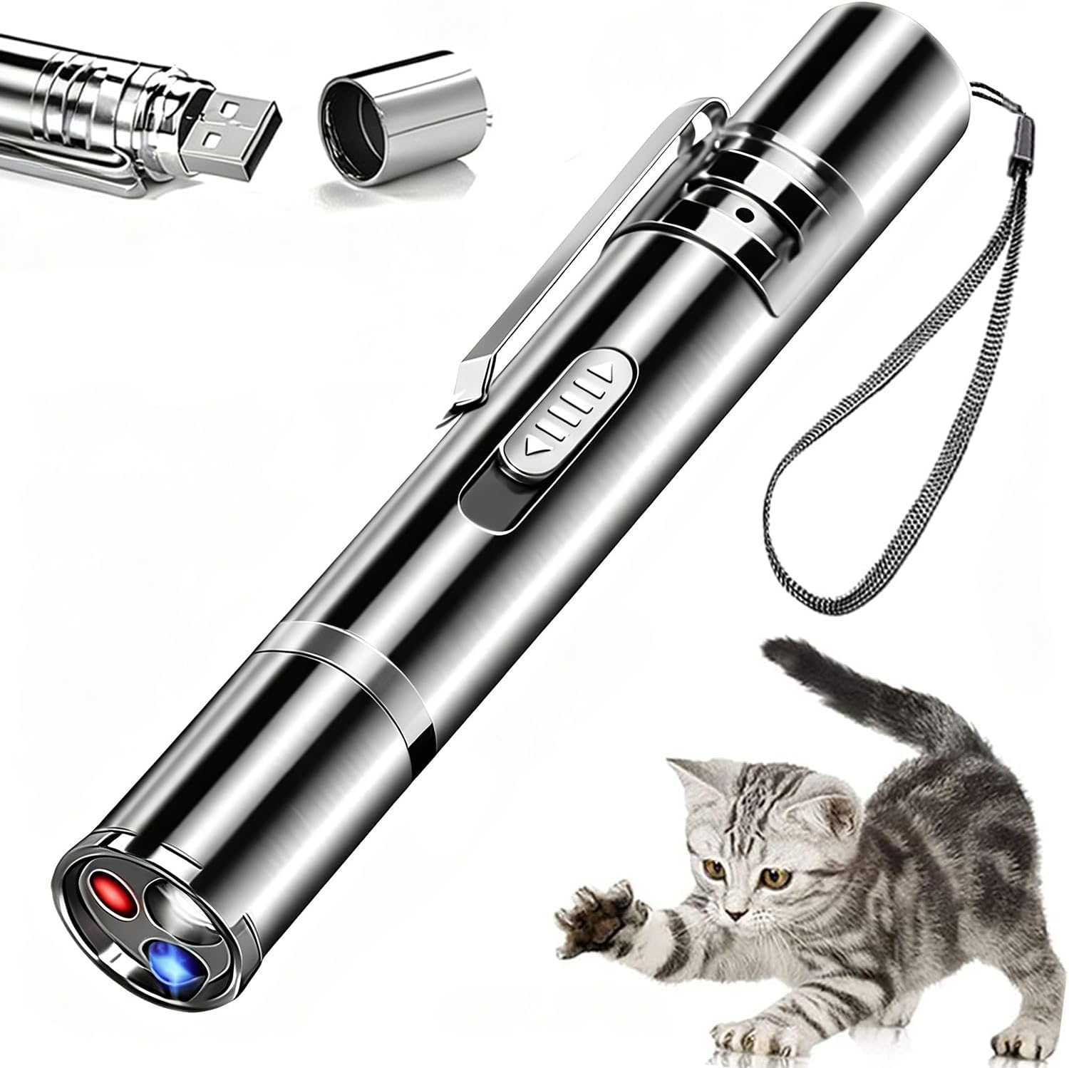 Cat Toys, USB Rechargeable, 3 Light Modes & 5 Fun Patterns